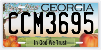 GA license plate CCM3695