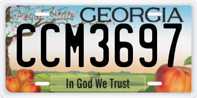 GA license plate CCM3697
