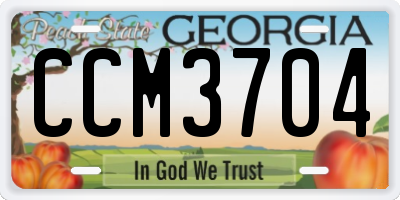 GA license plate CCM3704