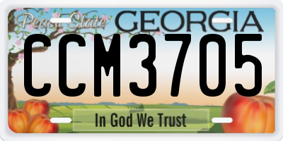 GA license plate CCM3705