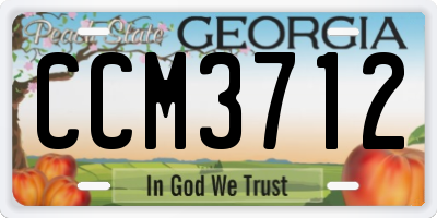 GA license plate CCM3712