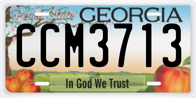 GA license plate CCM3713