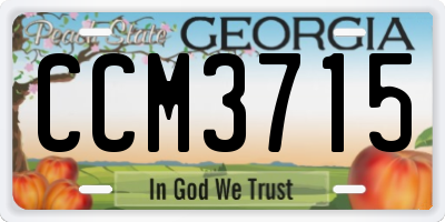 GA license plate CCM3715