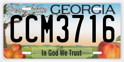 GA license plate CCM3716