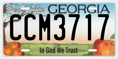 GA license plate CCM3717