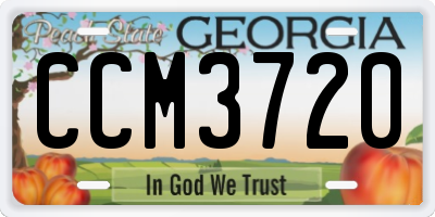 GA license plate CCM3720