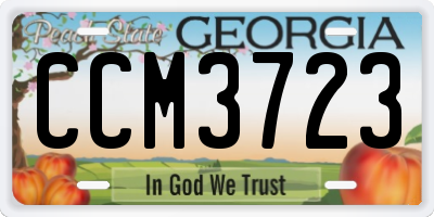 GA license plate CCM3723