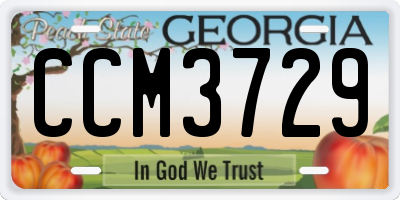 GA license plate CCM3729
