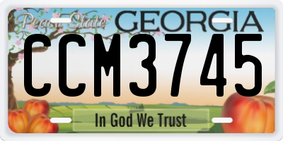 GA license plate CCM3745