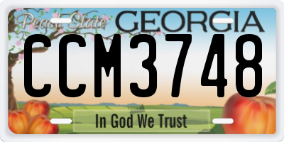 GA license plate CCM3748