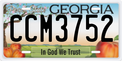 GA license plate CCM3752