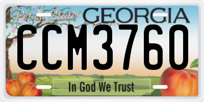 GA license plate CCM3760