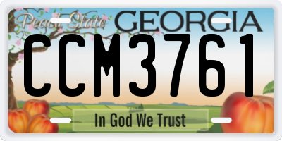 GA license plate CCM3761