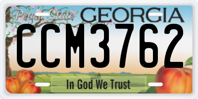 GA license plate CCM3762