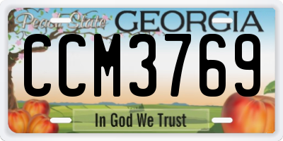 GA license plate CCM3769