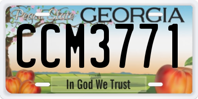 GA license plate CCM3771
