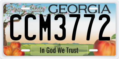 GA license plate CCM3772