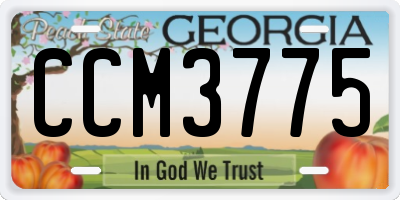 GA license plate CCM3775