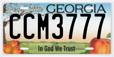 GA license plate CCM3777