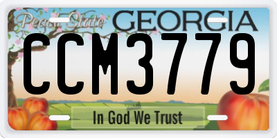 GA license plate CCM3779