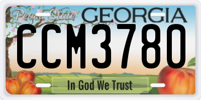 GA license plate CCM3780