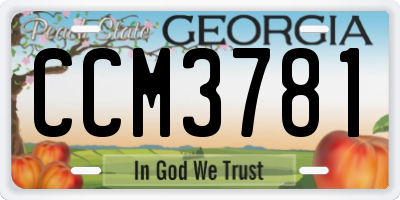 GA license plate CCM3781