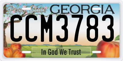 GA license plate CCM3783
