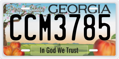 GA license plate CCM3785