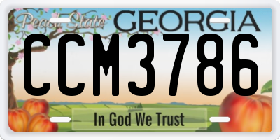 GA license plate CCM3786