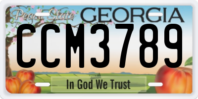 GA license plate CCM3789