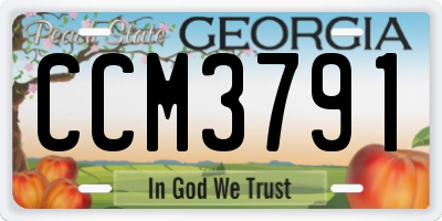 GA license plate CCM3791