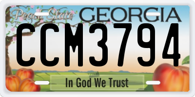 GA license plate CCM3794