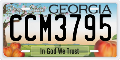 GA license plate CCM3795