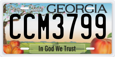 GA license plate CCM3799