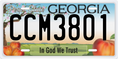 GA license plate CCM3801