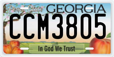 GA license plate CCM3805