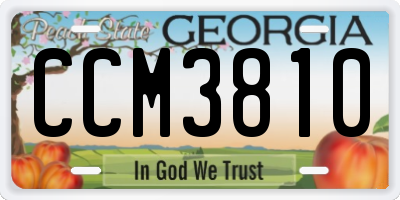 GA license plate CCM3810