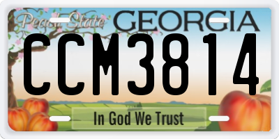 GA license plate CCM3814