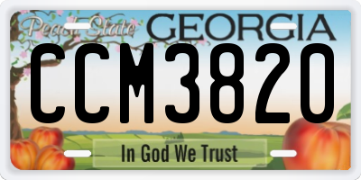GA license plate CCM3820