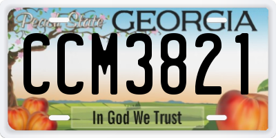 GA license plate CCM3821