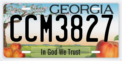 GA license plate CCM3827