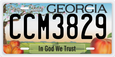 GA license plate CCM3829