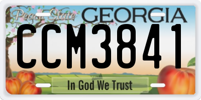 GA license plate CCM3841