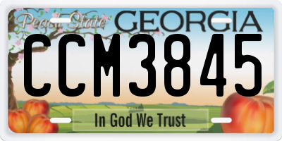 GA license plate CCM3845