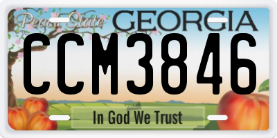 GA license plate CCM3846