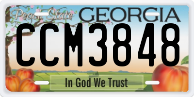 GA license plate CCM3848