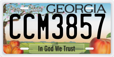 GA license plate CCM3857