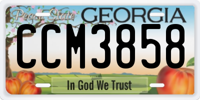 GA license plate CCM3858