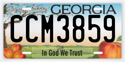 GA license plate CCM3859