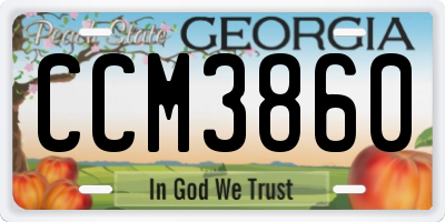 GA license plate CCM3860